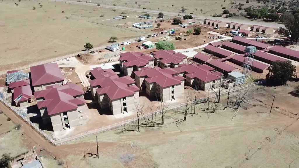 Aerial view of Lykso Primary School and its hostels
